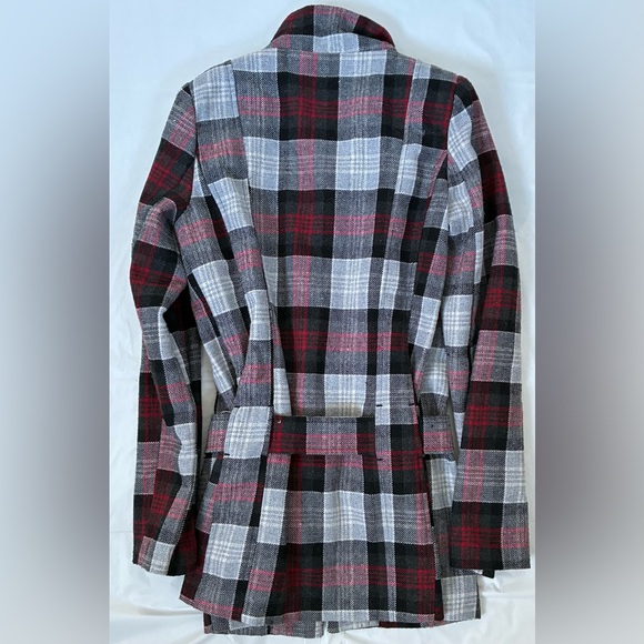 PLAID WOOL BLEND PEA COAT MAJORA - Picture 7 of 10